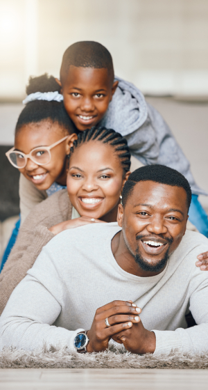 Happy family smiling